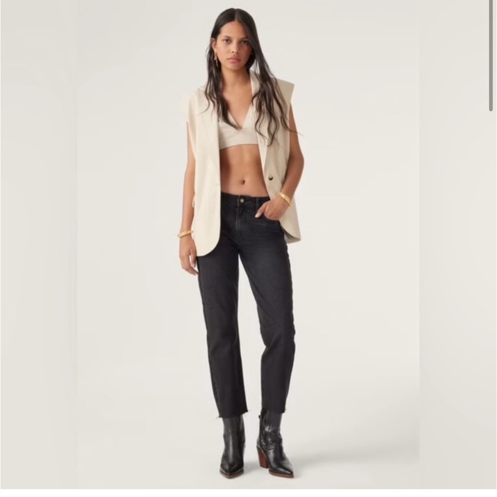 • BA&SH • Women’s Evan Straight Leg Jeans Blackstone
Raw Hem 26